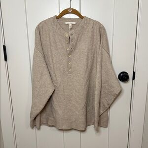 Beige Button-Up Sweater